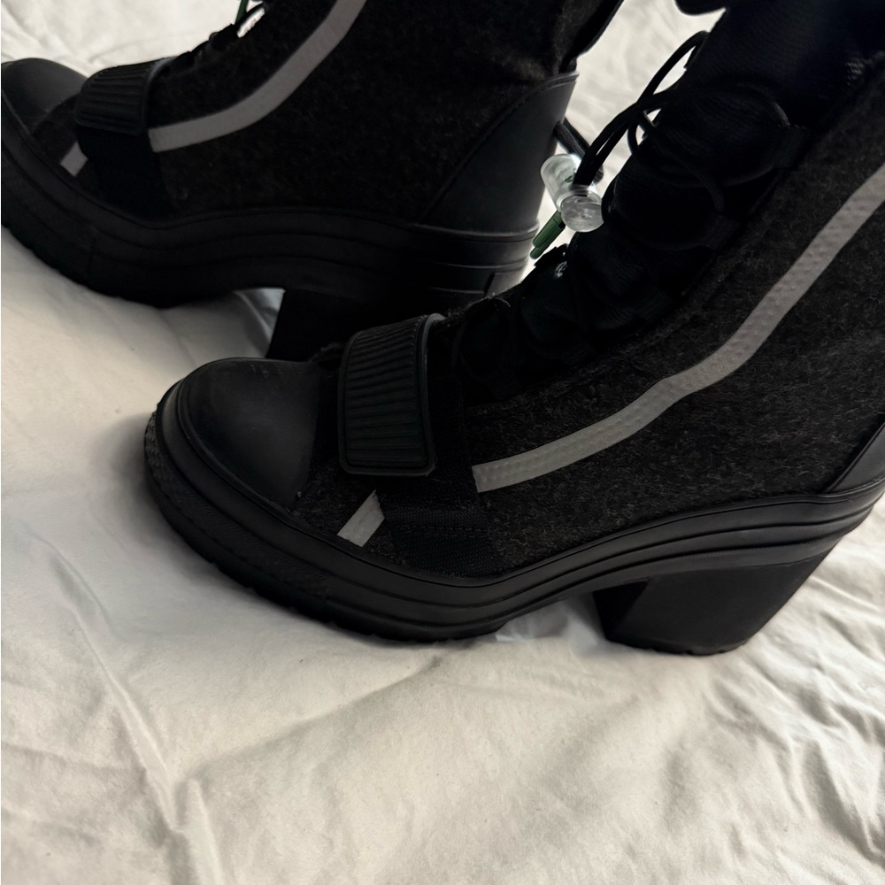 Converse Charcoal and Black Heeled Boots